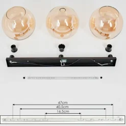 Plafonnier Verre 25 cm Koyoto Ambre, 3 lumières