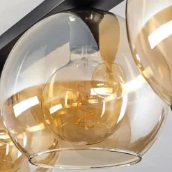 Plafonnier Verre 25 cm Koyoto Ambre, 3 lumières