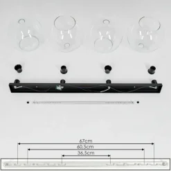 Plafonnier Verre 30 cm Koyoto Clair, 4 lumières