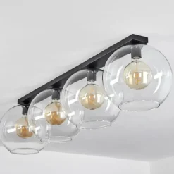Plafonnier Verre 30 cm Koyoto Clair, 4 lumières
