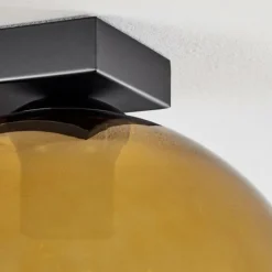 Plafonnier Verre 25 cm Koyoto Or, Clair, 4 lumières