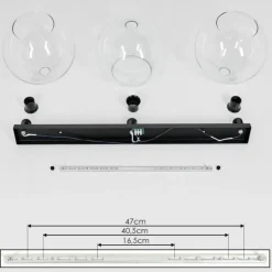 Plafonnier Verre 30 cm Koyoto Clair, 3 lumières