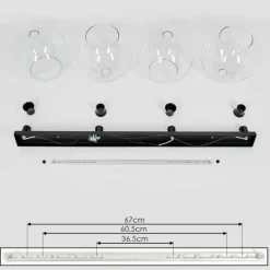 Plafonnier Verre 25 cm Koyoto Clair, 4 lumières