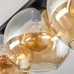 Plafonnier Verre 30 cm Koyoto Ambre, 3 lumières