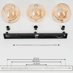 Plafonnier Verre 30 cm Koyoto Ambre, 3 lumières