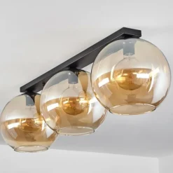 Plafonnier Verre 30 cm Koyoto Ambre, 3 lumières