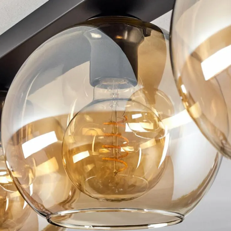 Plafonnier Verre 20 cm Koyoto Ambre, 3 lumières