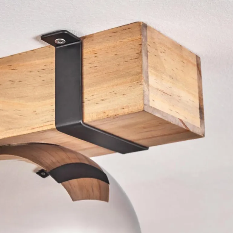 Plafonnier Verre 15cm Montgomery Écru, Noir, 4 lumières