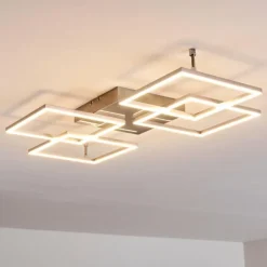 Plafonnier Veyrier LED Acier brossé, 4 lumières