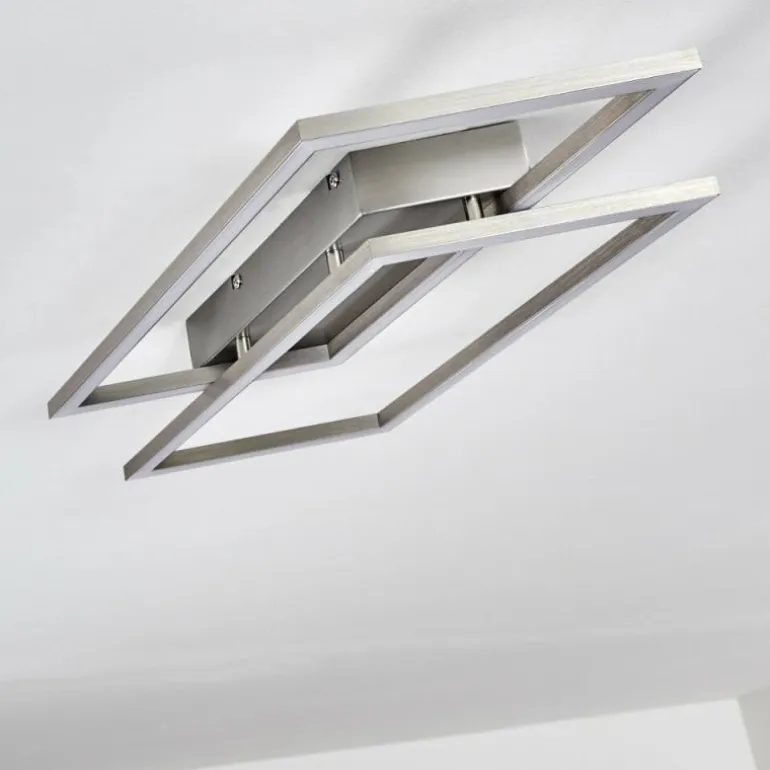 Plafonnier Veyrier LED Acier brossé, 2 lumières
