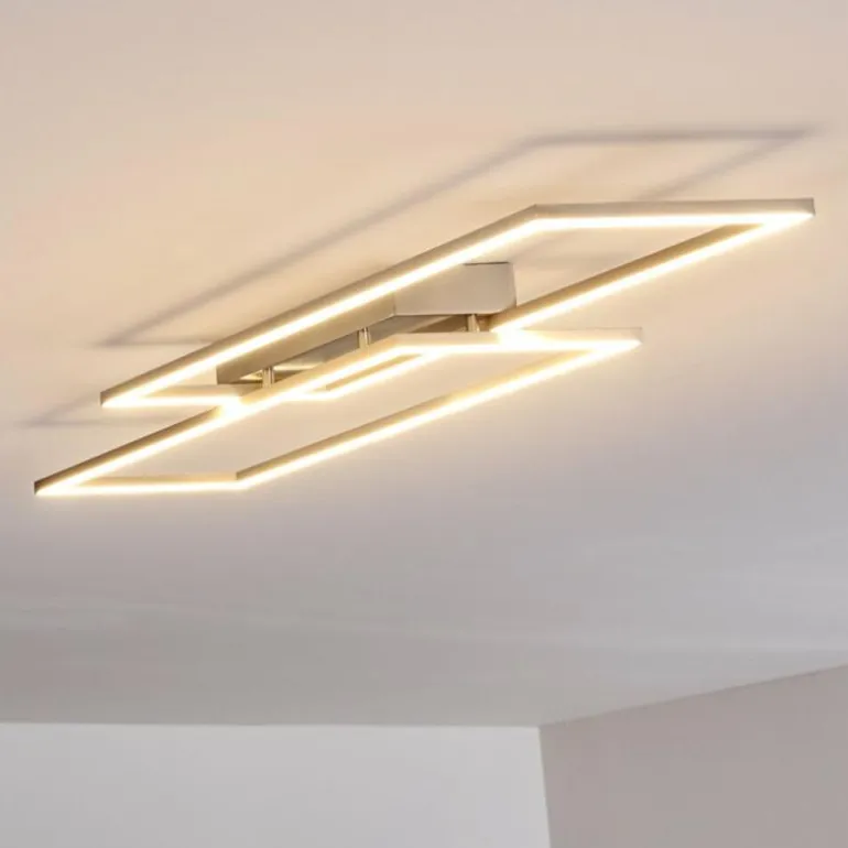 Plafonnier Veyrier LED Acier brossé, 2 lumières