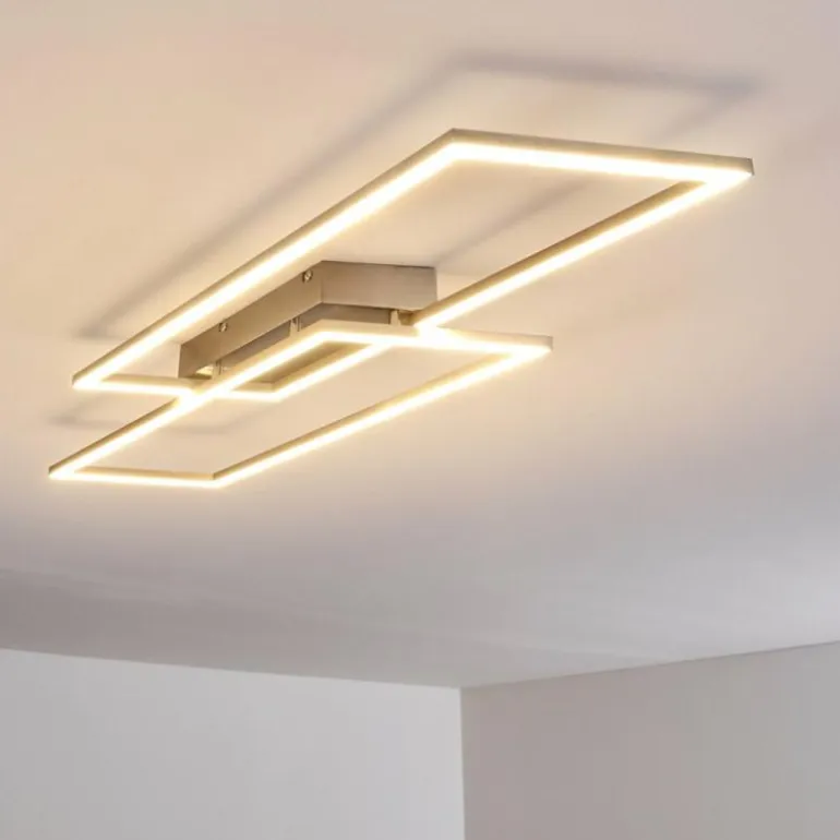Plafonnier Veyrier LED Acier brossé, 2 lumières