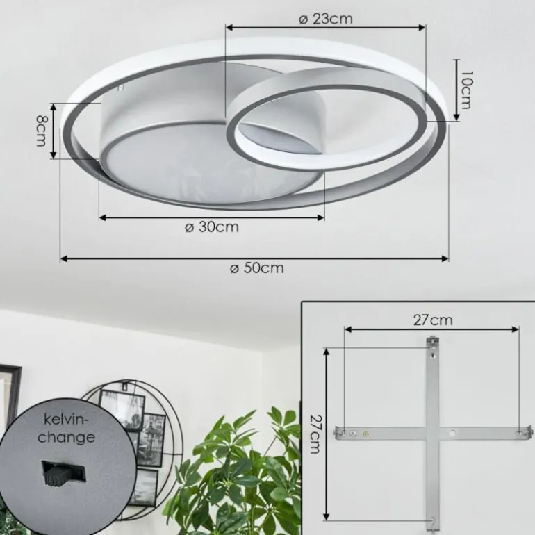 Plafonnier Vignier LED Titane, 1 lumière