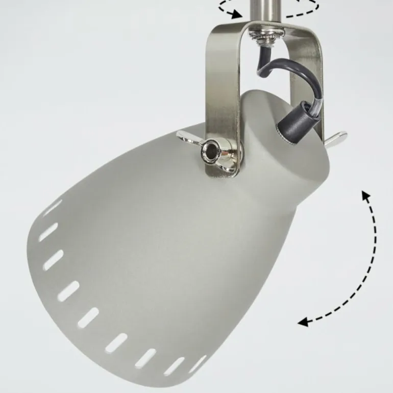 Plafonnier Vlissingen Chrome, Gris, 2 lumières