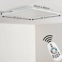 Plafonnier Voisines LED Blanc, 1 lumière, Télécommandes, Changeur de couleurs