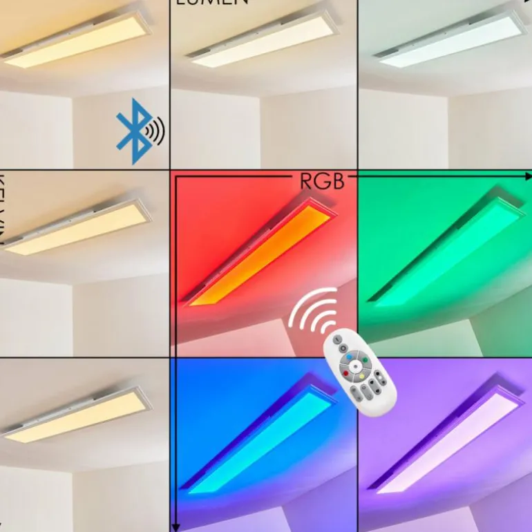 Plafonnier Voisines LED Blanc, 1 lumière, Télécommandes, Changeur de couleurs