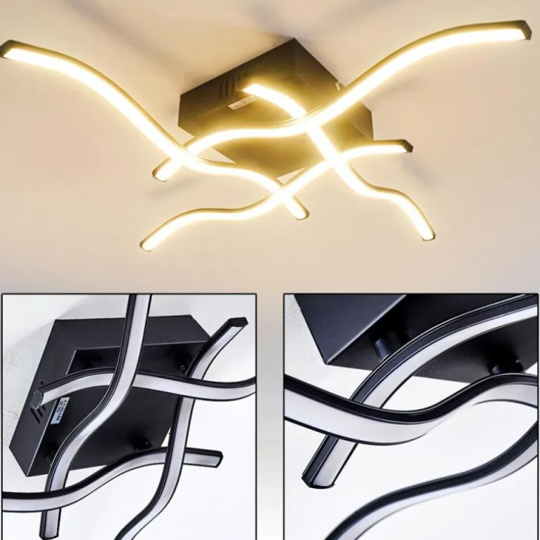 Plafonnier Voltti LED Noir, 4 lumières