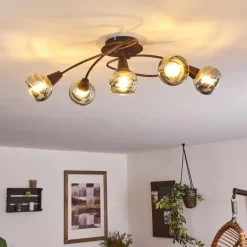 Plafonnier Warga LED Bronze, 5 lumières