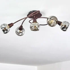 Plafonnier Warga LED Bronze, 5 lumières