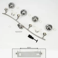 Plafonnier Warga LED Nickel mat, 4 lumières