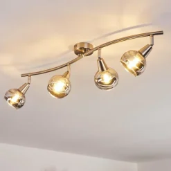 Plafonnier Warga LED Nickel mat, 4 lumières
