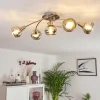 Plafonnier Warga LED Nickel mat, 5 lumières