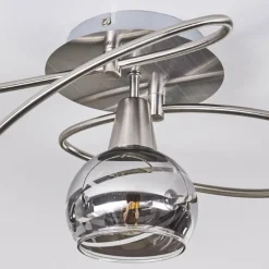 Plafonnier Warga LED Nickel mat, 5 lumières