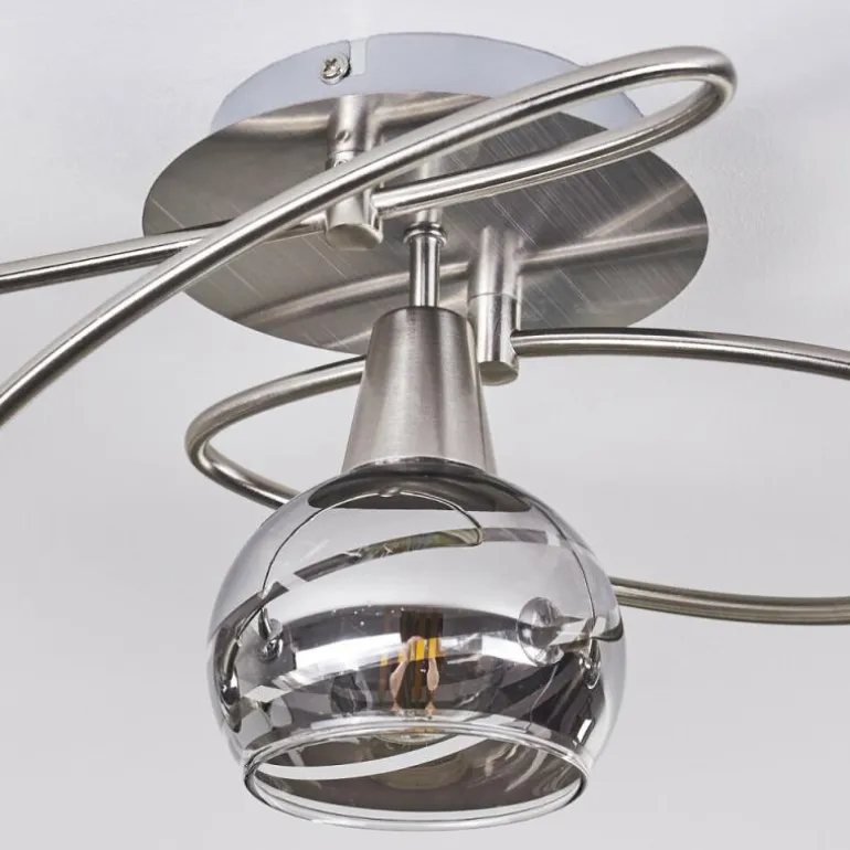 Plafonnier Warga LED Nickel mat, 5 lumières