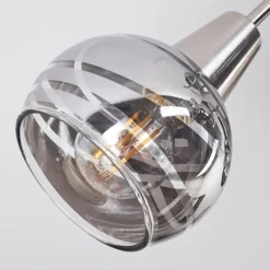 Plafonnier Warga LED Nickel mat, 5 lumières