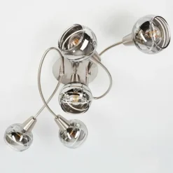 Plafonnier Warga LED Nickel mat, 5 lumières