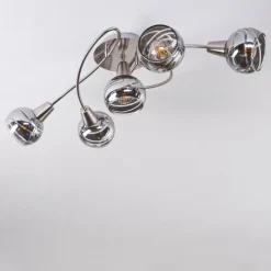Plafonnier Warga LED Nickel mat, 5 lumières