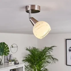 Plafonnier Warga LED Nickel mat, 1 lumière