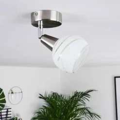 Plafonnier Warga LED Nickel mat, 1 lumière