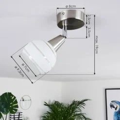 Plafonnier Warga LED Nickel mat, 1 lumière