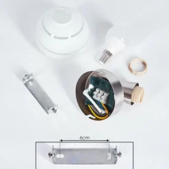 Plafonnier Warga LED Nickel mat, 1 lumière