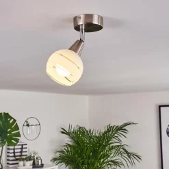 Plafonnier Warga LED Nickel mat, 1 lumière