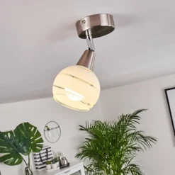 Plafonnier Warga LED Nickel mat, 1 lumière