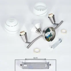 Plafonnier Warga LED Nickel mat, 2 lumières