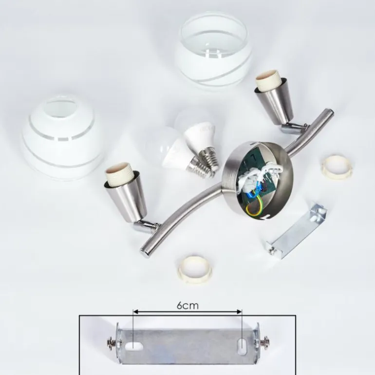 Plafonnier Warga LED Nickel mat, 2 lumières