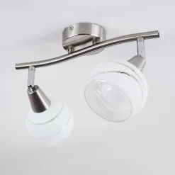 Plafonnier Warga LED Nickel mat, 2 lumières