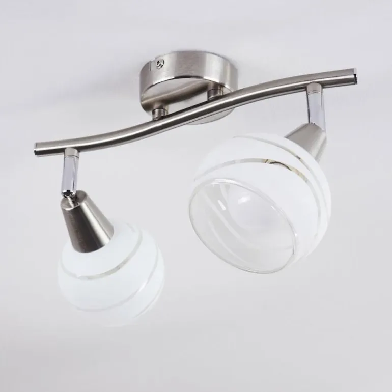 Plafonnier Warga LED Nickel mat, 2 lumières