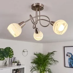 Plafonnier Warga LED Nickel mat, 3 lumières