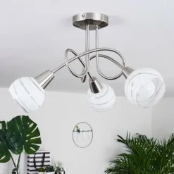 Plafonnier Warga LED Nickel mat, 3 lumières