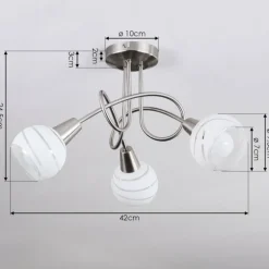 Plafonnier Warga LED Nickel mat, 3 lumières