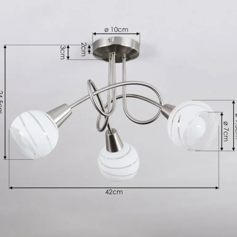 Plafonnier Warga LED Nickel mat, 3 lumières