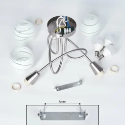 Plafonnier Warga LED Nickel mat, 3 lumières