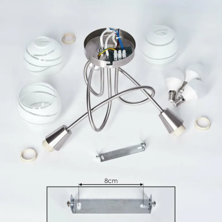 Plafonnier Warga LED Nickel mat, 3 lumières