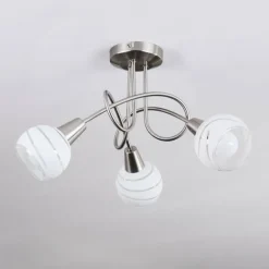 Plafonnier Warga LED Nickel mat, 3 lumières