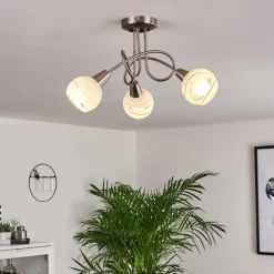 Plafonnier Warga LED Nickel mat, 3 lumières
