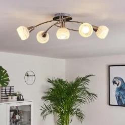 Plafonnier Warga LED Nickel mat, 5 lumières